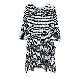 Lulu-B Dress, Medium, Black and White Striped